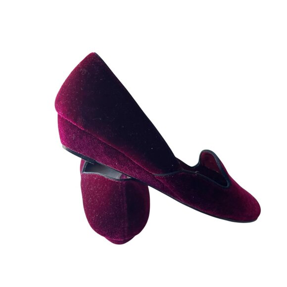 Liz & Co. Burgundy Velvet Slip On Loafers - 8.5 - Picture 5 of 7